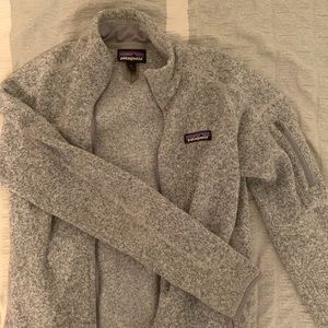 Patagonia Heathered Grey Zip Up Wool Jacket